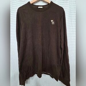 Vintage Abercrombie & Fitch Dark Brown Long Sleeve Men's XL Muscle Shirt